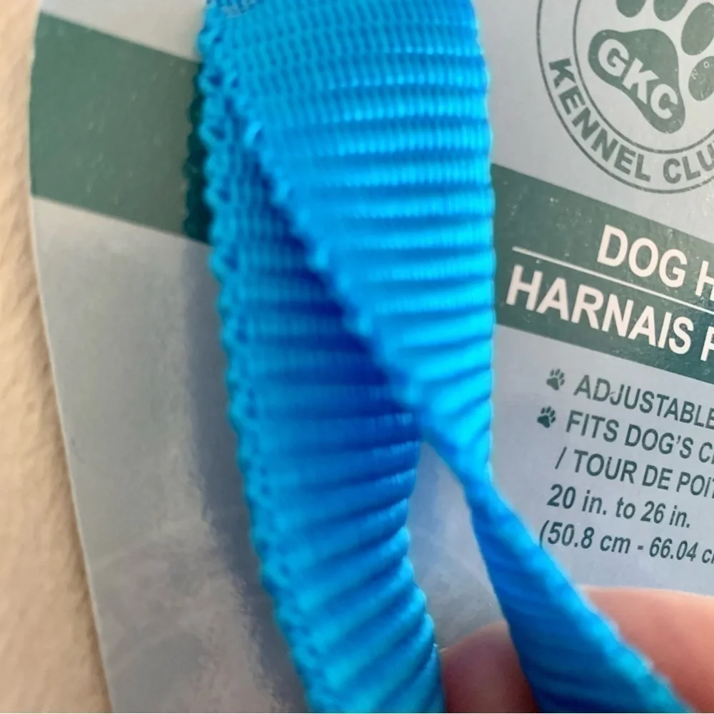 Greenbriar Kennel Club Adjustable Dog Harness Nylon Blue Size Large Chest 20-26